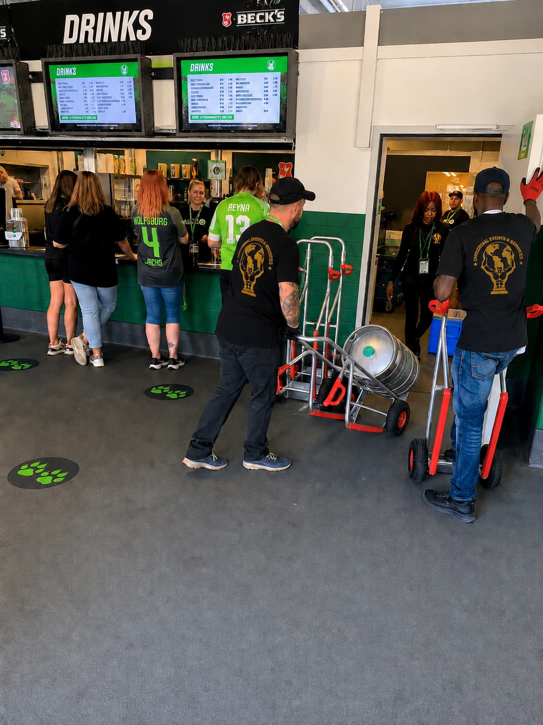 Logistics team handling equipment setup